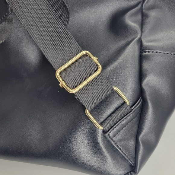 London Fog Quilted 100th Anniversary Black Libby Nylon Backpack Purse - LIKE NEW - Picture 7 of 14